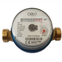 Contatore acqua a getto singolo con quadrante asciutto e lettura diretta su 8 rulli numeratori attacco 1/2" DELO' - ✅ Contatore