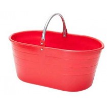 CESTO OVALE ROSSA MANIGLIE METALLO 25lt 51x31x21cm - 