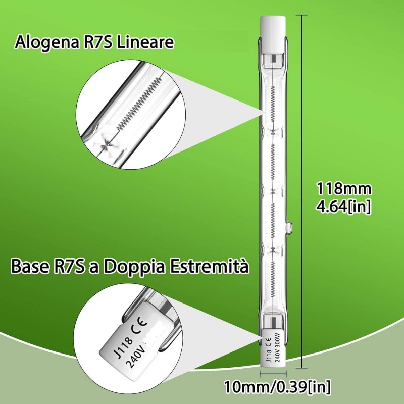 Buy Lampada alogena lineare 119mm attacco R7S 120W luce calda 