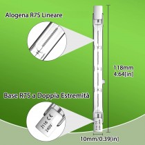 Lampada alogena lineare 119mm attacco R7S 500W luce calda - ✅ Lampada alogena lineare 220V-240V da 500W, adatto per base da 11