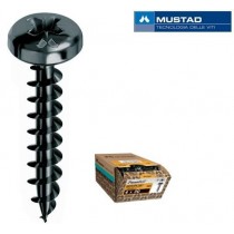 Viti panel-vit Neroplus® testa cilindrica - 5x35 - per il fissaggio di elementi di ferramenta per infissi e per mobili MUSTAD -