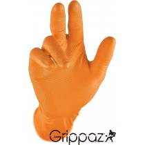 Guanti monouso usa-getta in nitrile arancione Grippaz 50 pezzi, Taglia XL/10 - ✅ Superficie a squama di pesce per una presa si