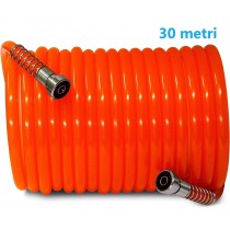 Tubo spiralato per aria compressa 8x6 con raccordi a baionetta 30 metri BRICOITALIANO - ✅ Tubo spiralato arancione per l'aria c
