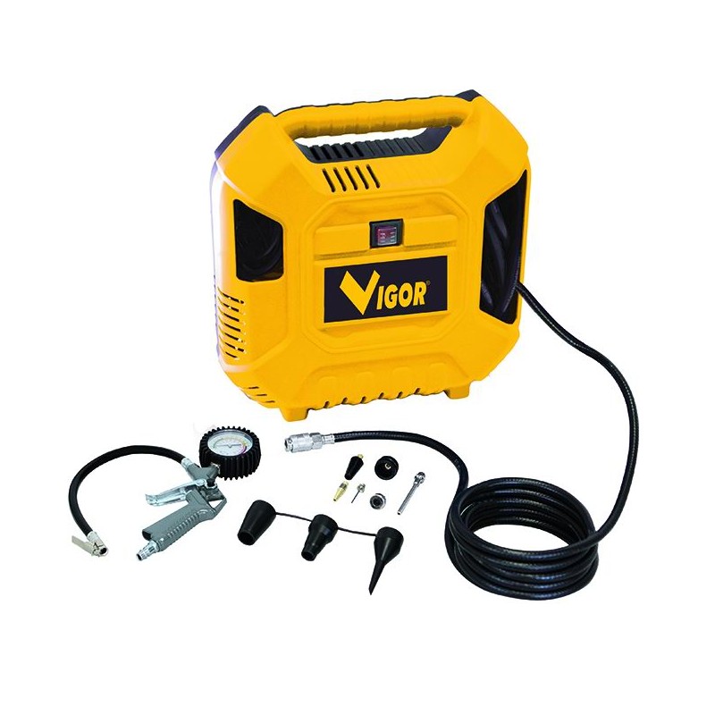 Buy Compressore aria portatile Vigor 220V VCA-Zero kit 1,5HP con trasmissione diretta oil-free 