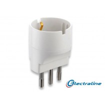 Adattatore schuko presa tedesca 16A spina italiana 16A Bianco con sicurezza ELECTRALINE S.P.A.  - Adattatore 2P+T in Schuko Spin