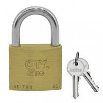 Lucchetto City Basic Aditus in ottone arco normale in acciaio temperato 60mm ISEO - 