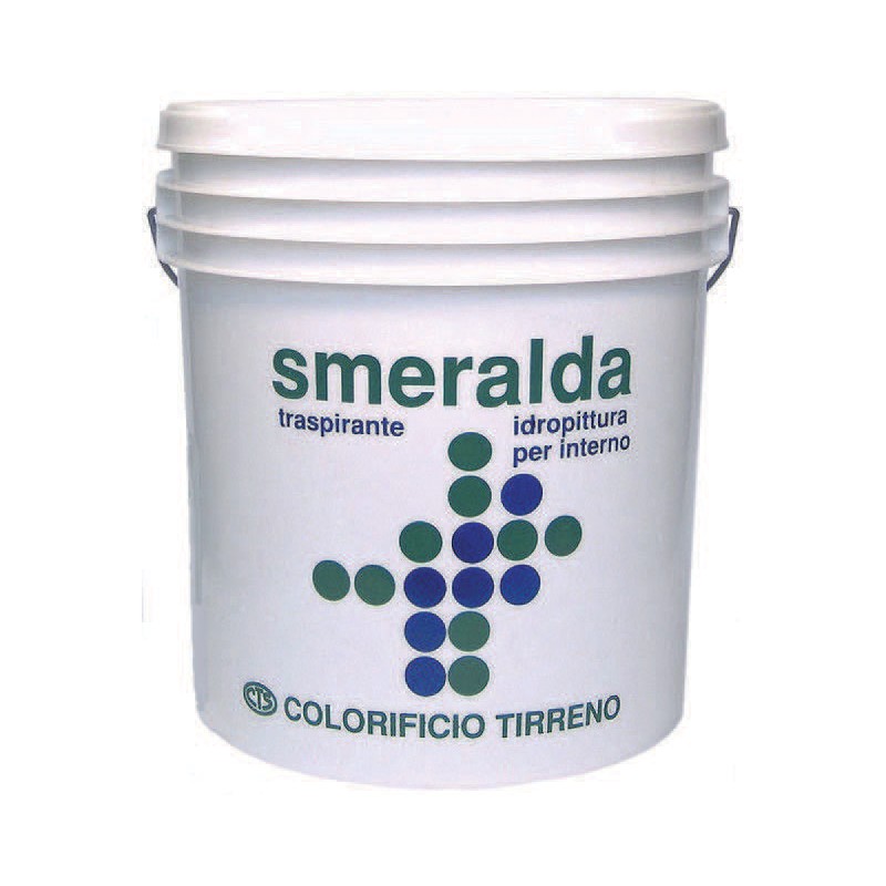 Buy Idropittura traspirante per interni Smeralda con eccellente protezione contro le muffe ed i batteri 2,5 Litri Super Bianco 