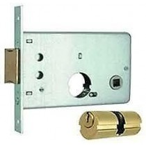 MG 313550 serratura infilare per fasce 1 mandata cilindro tondo Ø 22mm, Entrata 55mm laterale scrocco con mandata MG - Scatola 