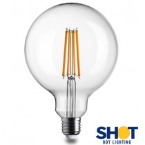 Lampada Led a filamento chiaro a forma di Globo Ø 126 mm, attacco grande E27, 8,5W - equivalente a 75W, 2700K luce Calda BOT LIG
