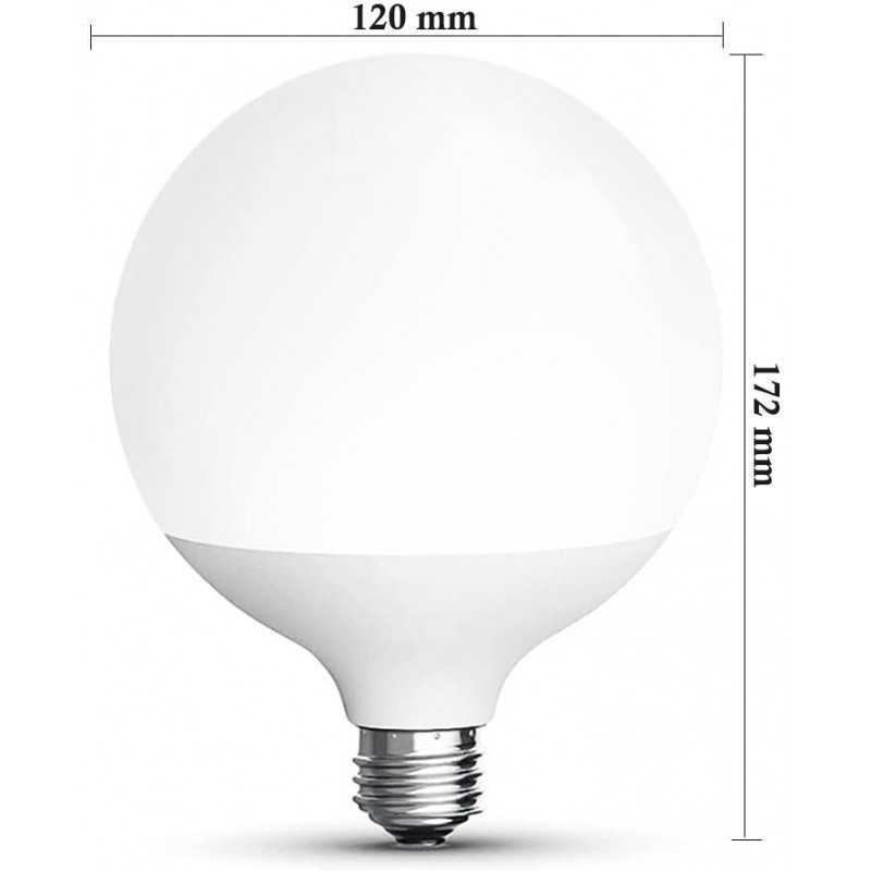 Buy Lampada Led a forma di Globo Ø 120 mm, attacco grande E27, 20W - equivalente a 150W, 6500K luce Fredda 