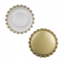Tappi corona Ø 29mm con sottotappo di tenuta in plastica per imbottigliamento - ORO - buste da 200 pezzi - Tappo corona Ø 29 m