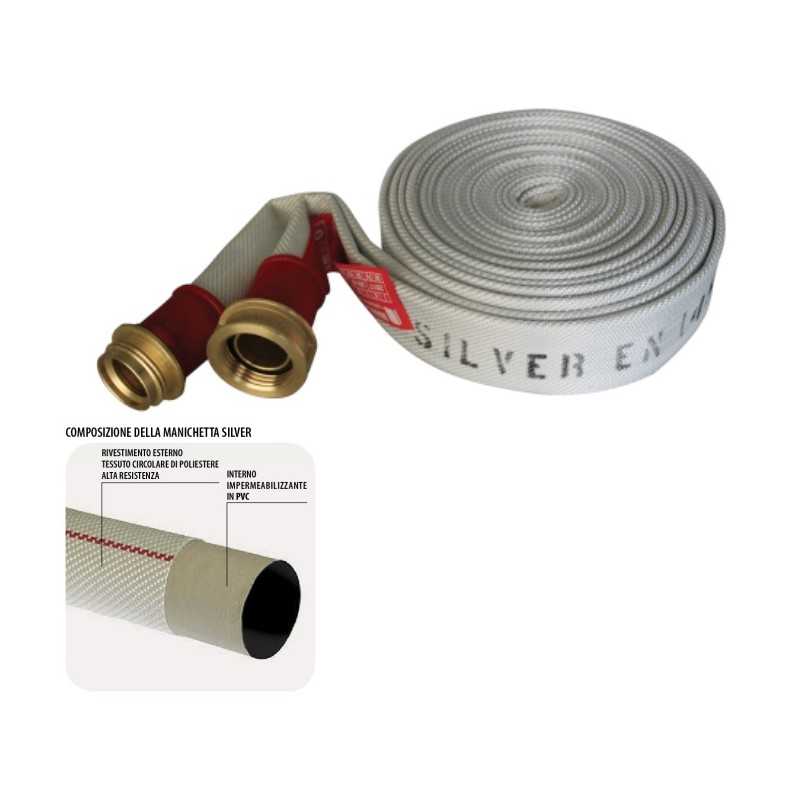 Buy Manichetta antincendio raccordata Silver DN45 - 25 metri 