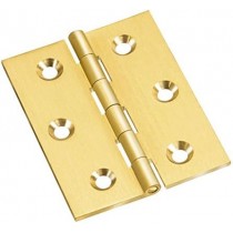 Cerniera in ottone satinato con perno fisso 50x50 mm ALDEGHI - Cerniera piana in ottone satinato con perno fisso