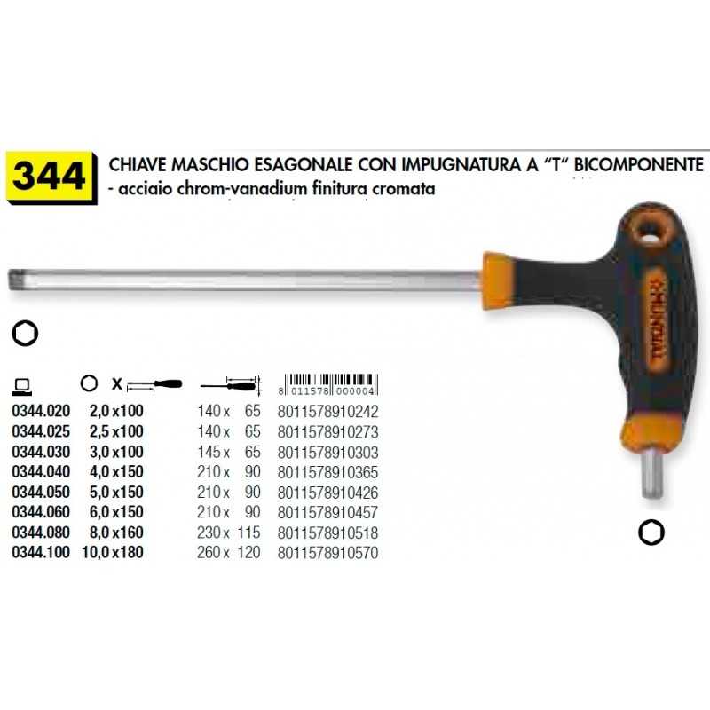 Buy Chiave maschio esagonale a brugola con impugnatura trasversale Mundial - 2 mm 