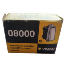 Buy Interruttore unipolare 10A 250V contatti argento Vimar 08000 