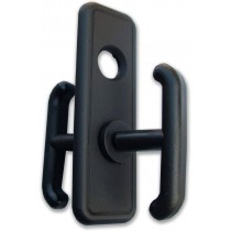 Prefer 0432 coppia maniglie in ABS nero con placca per cilindro tondo per porta basculante del garage PREFER - Set composto da 
