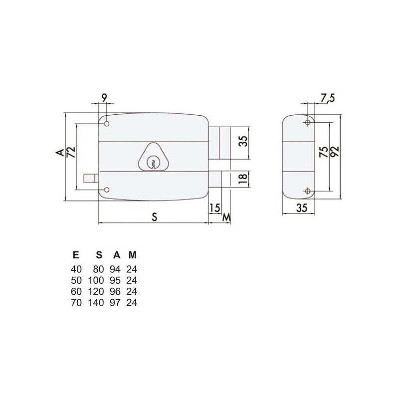 Buy CISA 50121-70-1 serratura da applicare per porte in legno, Entrata 70 mm, Destra 