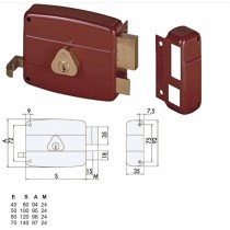 Buy CISA 50121-60-1 serratura da applicare per porte in legno, Entrata 60 mm, Destra 