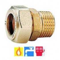 Raccordo a compressione bi-cono diritto filettato maschio, per tubi in rame 1/2" x 10 mm GIACOMINI - Raccordo a compressione i