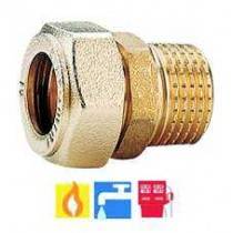 Buy Raccordo a compressione bi-cono diritto filettato maschio, per tubi in rame 1/2" x 10 mm 