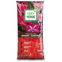 Terriccio VeryVerde Gerani e Surfinie 20 lt - Il Terriccio Very Verde Gerani e Surfinie è un substrato realizzato appositament