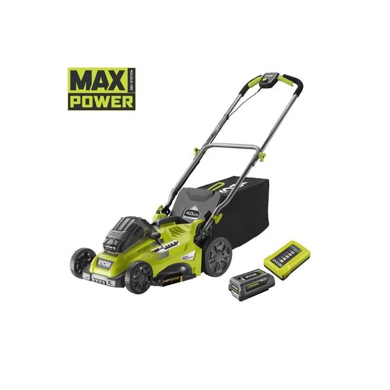 Rasaerba tosaerba a batteria RYOBI 36V Lithium+ MAX POWER diametro taglio 40cm (1x 5.0Ah) RYOBI - Potente batteria 36V Lithium+ Rasaerba tosaerba a batteria RYOBI 36V Lithium+ MAX POWER diametro taglio 40cm (1x 5.0Ah) RYOBI - Potente batteria 36V Lithium+