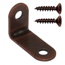 Lastrine ad angolo per schienali in ferro bronzato cm. 2,35x3,4 completi di viti, conf. 8 pezzi   - 