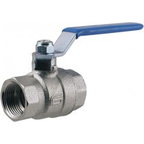 Valvola a sfera in ottone ASTER con leva blu in acciaio, attacco Femmina/Femmina 3/4" BRICOITALIANO - Valvola a sfera in ottone