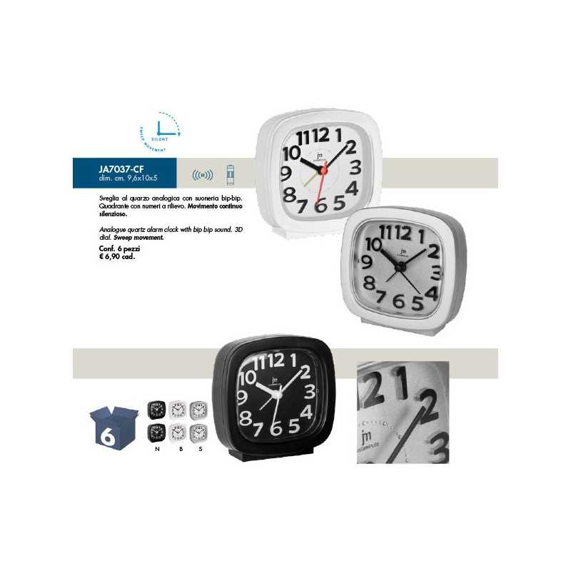 Sveglia quarzo analogica Lowell JA7037 movimento silenzioso e suoneria bip-bip, colore Argento BRICOITALIANO - Sveglia Quarzo L