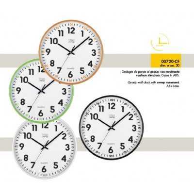 Orologio da parete Lowell 00720 movimento continuo e silenzioso, diametro 30 cm, colore Nero BRICOITALIANO  - Orologio da parete