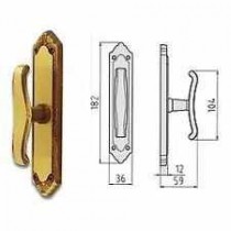 Maniglia per finestra Cremonese Ledy in ottone fumè con Quadro 7 placca alta GHIDINI - 