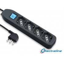 Multipresa 4 prese bipasso italo/tedesche 2P+T 16A con INTERRUTTORE luminoso ELECTRALINE S.P.A. - 