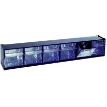 Cassettiera portaminuteria assemblabile con 6 cassetti ribaltabili 60x9,5x11,5 cm con fissaggio a muro BRICOITALIANO - Cassetti