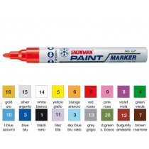 Pennarello indelebile marcatore e per ritocco Paint Marker Snowman - ROSSO BRICOITALIANO  - Smalto particolarmente brillante e c