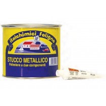 Stucco metallico poliestere Grigio 125g + catalizzatore per carrozzerie ITALCHIMICI - Stucco metallico bicomponente con cataliz