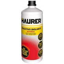 Isolante fissativo acrilico ad acqua 1000ml per muri interni ed esterni MAURER - Isolante fissativo acrilico ad acqua ideale pe
