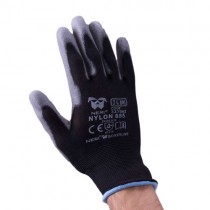 Guanto a filo continuo in 100% nylon/poliuretano Neri-885 TG 9/XL senza cuciture BRICOITALIANO  - Guanto a filo continuo in 100%
