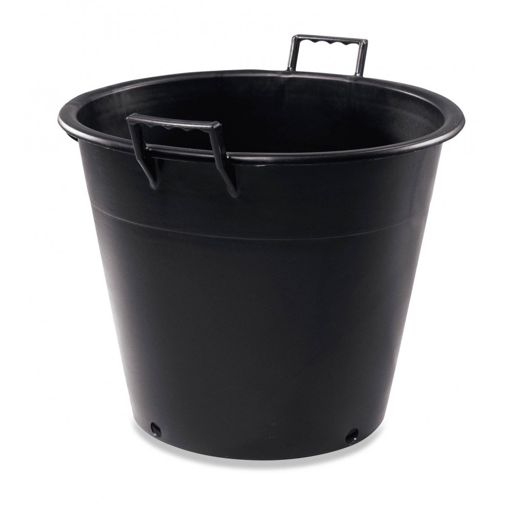 Mastello in plastica nero con manici e fori per giardino Ø 65cm BRICOITALIANO - 