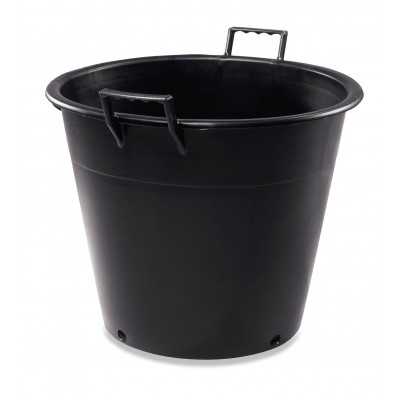 Mastello in plastica nero con manici e fori per giardino Ø 65cm BRICOITALIANO - 