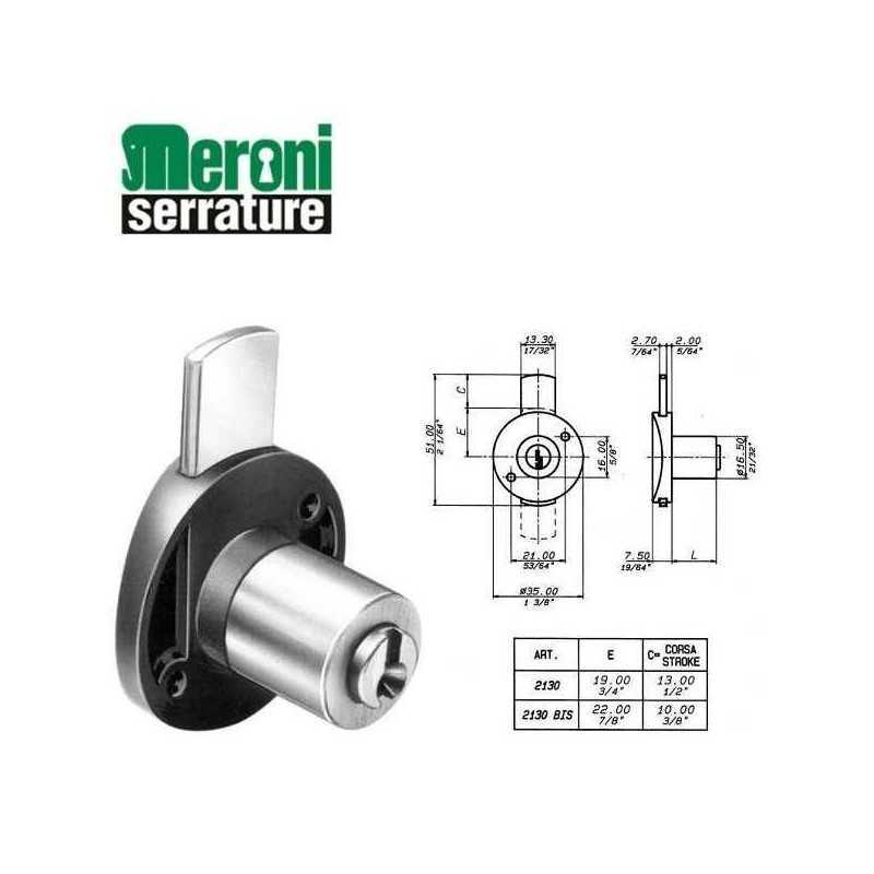 Meroni 2130 serratura da applicare mobile cilindro Ø 20 mm ORO MERONI - 