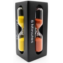 Set Clessidra 3 in 1 da Tavolo, Clessidra Decorativa in Legno Nero con Sabbia Colorata, Elegante Timer da Scrivania BRICOITALIAN