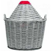 Cesto in ferro ricoperto in plastica e intrecciato per damigiana vino da 54 litri completo di coperchio - 