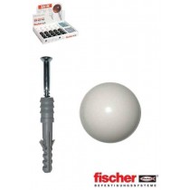 FERMAPORTA SA1N CON VITE E TASSELLO BIANCO FISCHER - Fissaggio fermaporta completo di: Tassello S 8 TS Vite 5,5 x 65 testa svas
