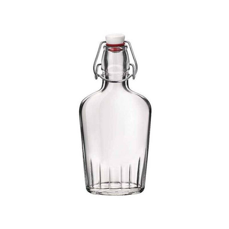 Fiaschetta vetro per liquori con tappo meccanico 250ml