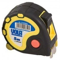 FLESSOMETRO ABS GOMMA 3 STOP 5mt VOLA  - Flessometro VOLA ABS Giallo-Nero 
Guscio gommato antiurtoTriplo STOP del nastro con fri