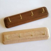 GANCIO PORTACHIAVI LEGNO RETTANGOLARE 4 POSTI - 