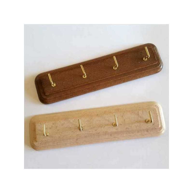 GANCIO PORTACHIAVI LEGNO RETTANGOLARE 4 POSTI - 