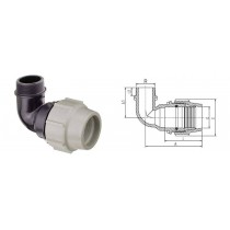 GOMITO PLASSON 90° FILETTATO MASCHIO 20x3/4" PLASSON  - 