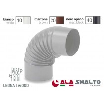 Gomito curva smaltata CLASSIC Bianco 90° Ø 80mm per stufe a legna   - 