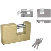 LUCCHETTO RETTANGOLARE OTTONE 90mm - 